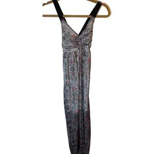 Charlatte russe maxi sleeveless dress floral sheer layered bunch size small READ